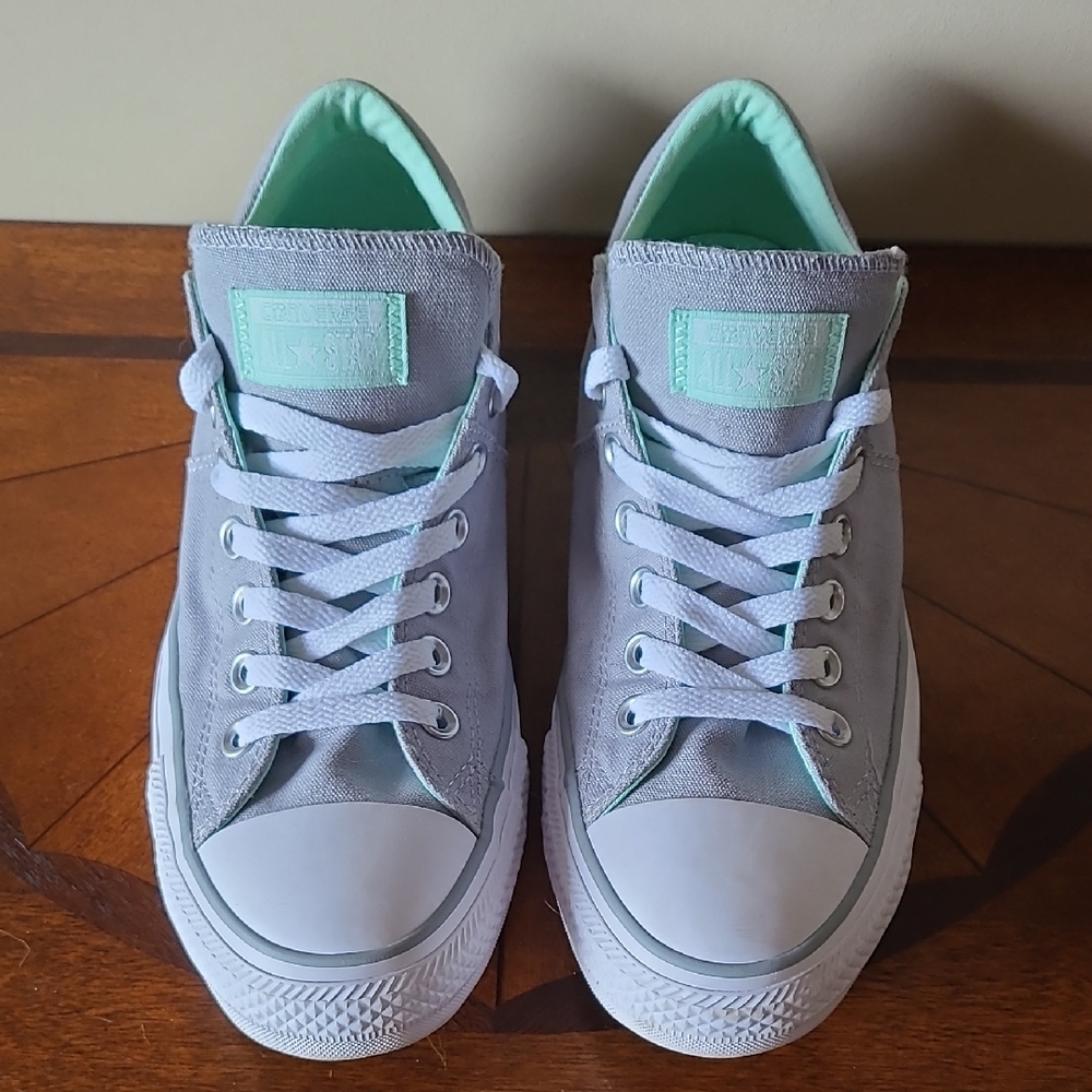 Converse Gray and Mint Sneakers